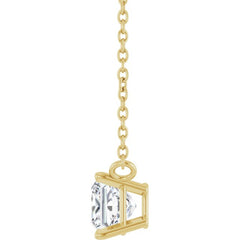 14K Yellow Gold 3/4 CT Lab-Grown Diamond Solitaire 18 " Necklace