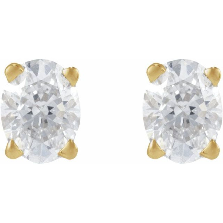 14K Yellow Gold 1/10 CT Natural Diamond Earring