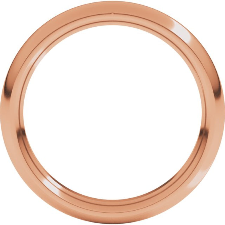 14K Rose Gold 3.5 mm Comfort-Fit Half Round Band Size 10.5