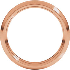 14K Rose Gold 3.5 mm Comfort-Fit Half Round Band Size 10.5