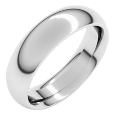 14K White Gold 5.5 mm Comfort-Fit Half Round Band Size 5.5