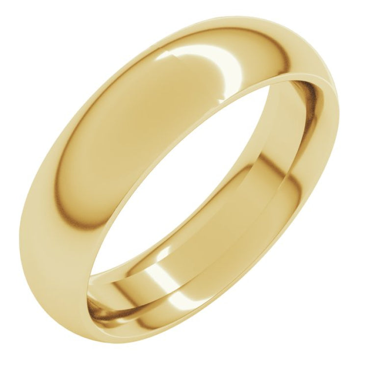 18K Yellow Gold 5.5 mm Comfort-Fit Half Round Band Size 5