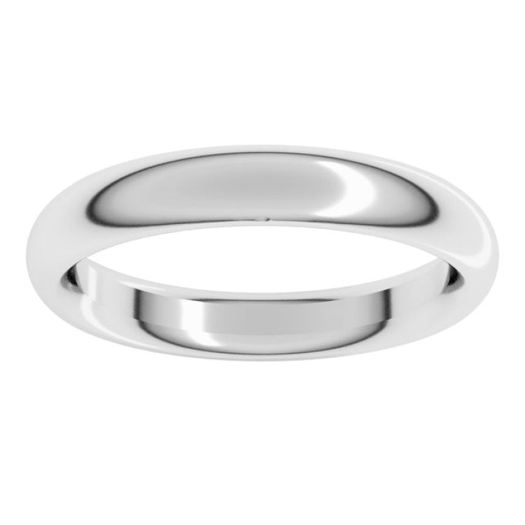 18K White Gold 3.5 mm Comfort-Fit Half Round Band Size 9