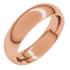 14K Rose Gold 5.5 mm Comfort-Fit Half Round Band Size 9