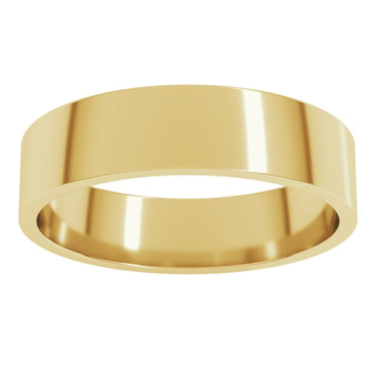 14K Yellow Gold 5.5 mm Flat Band Size 10
