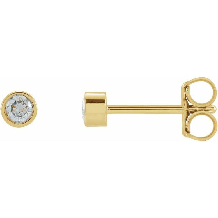 14K Yellow Gold 5/8 CTW Natural Diamond Micro Bezel-Set Earrings