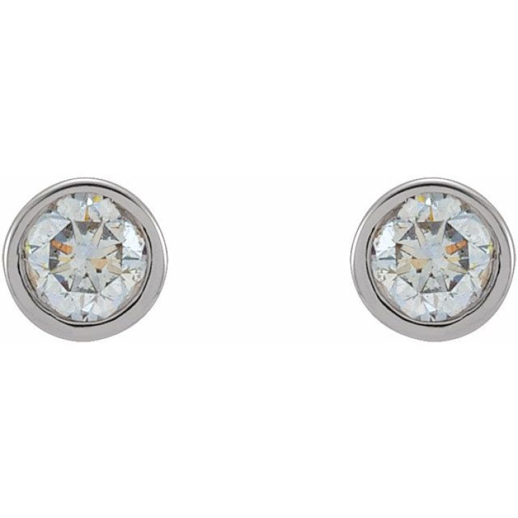 14K White Gold 5/8 CTW Lab-Grown Diamond Micro Bezel-Set Earrings