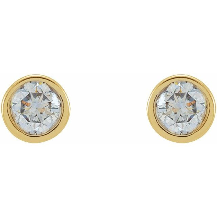 14K Yellow Gold 5/8 CTW Lab-Grown Diamond Micro Bezel-Set Earrings