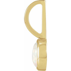 14K Yellow Gold Natural White Opal Charm/Pendant