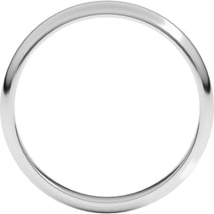 14K White Gold 3 mm Half Round Band Size 12