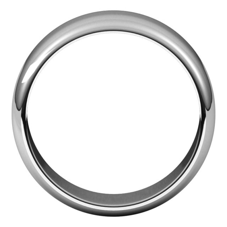14K White Gold 8 mm Half Round Band Size 15