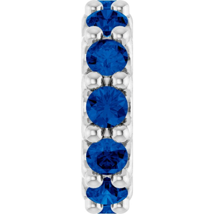 14K White Gold Natural Blue Sapphire Spacer Charm/Pendant