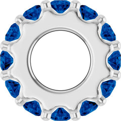 14K White Gold Lab-Grown Blue Sapphire Spacer Charm/Pendant