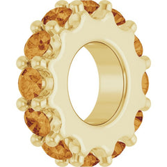 14K Yellow Gold Natural Citrine Spacer Charm/Pendant