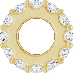 14K Yellow Gold Natural White Sapphire Spacer Charm/Pendant