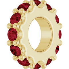 14K Yellow Gold Natural Ruby Spacer Charm/Pendant