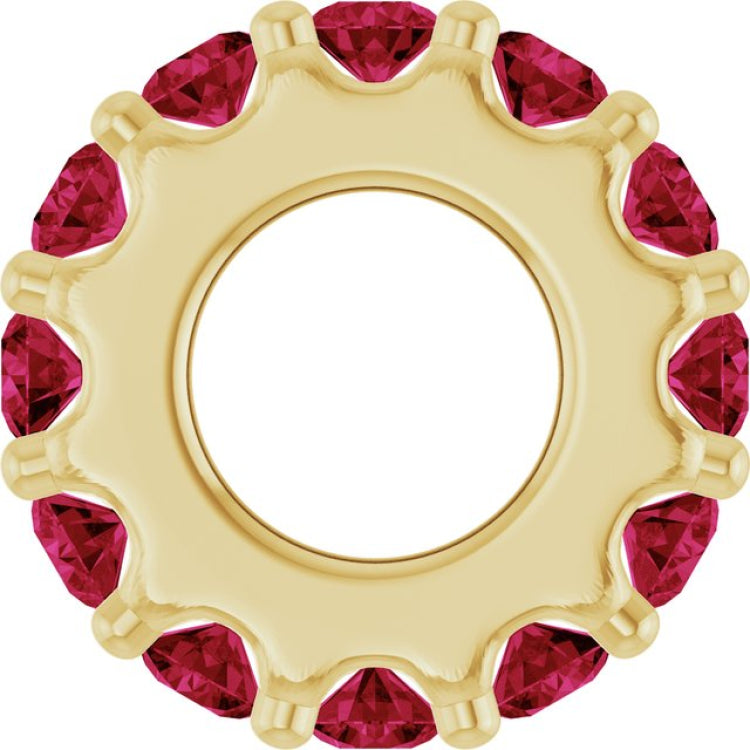 14K Yellow Gold Natural Ruby Spacer Charm/Pendant