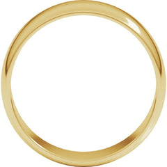 14K Yellow Gold 7 mm Lightweight Half Round Band Size 10