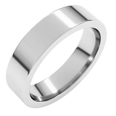 10K White Gold 5 mm Comfort-Fit Flat Band Size 8