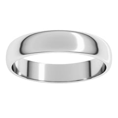 14K White Gold 4 mm Lightweight Half Round Band Size 7.5