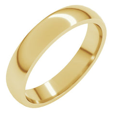 14K Yellow Gold 4 mm Lightweight Comfort-Fit Half Round Band Size 4.5