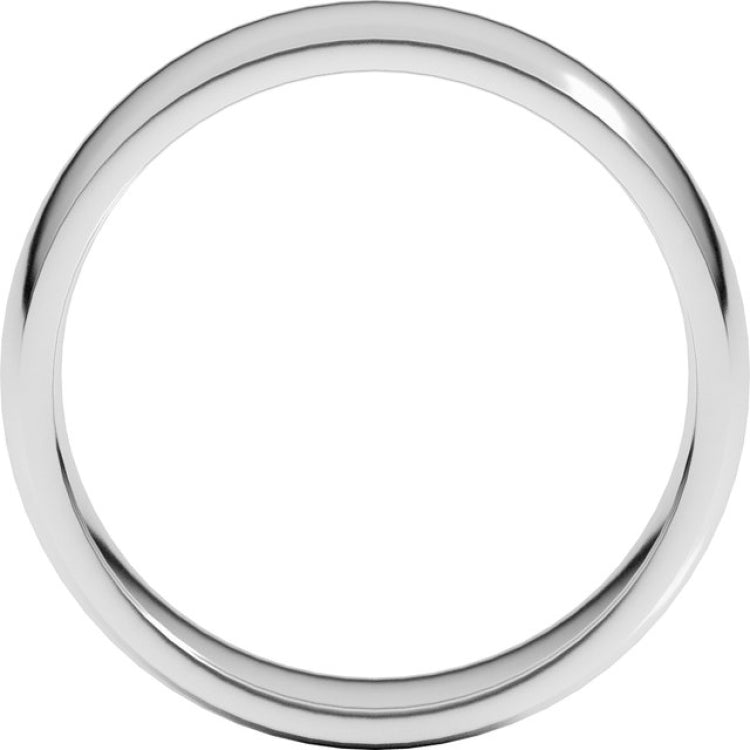 Platinum 6 mm Lightweight Comfort-Fit Half Round Band Size 9