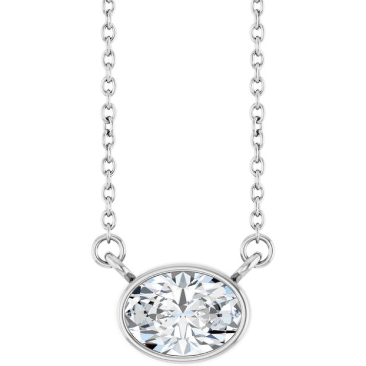 14K White Gold 7/8 CT Lab-Grown Diamond 18" Necklace