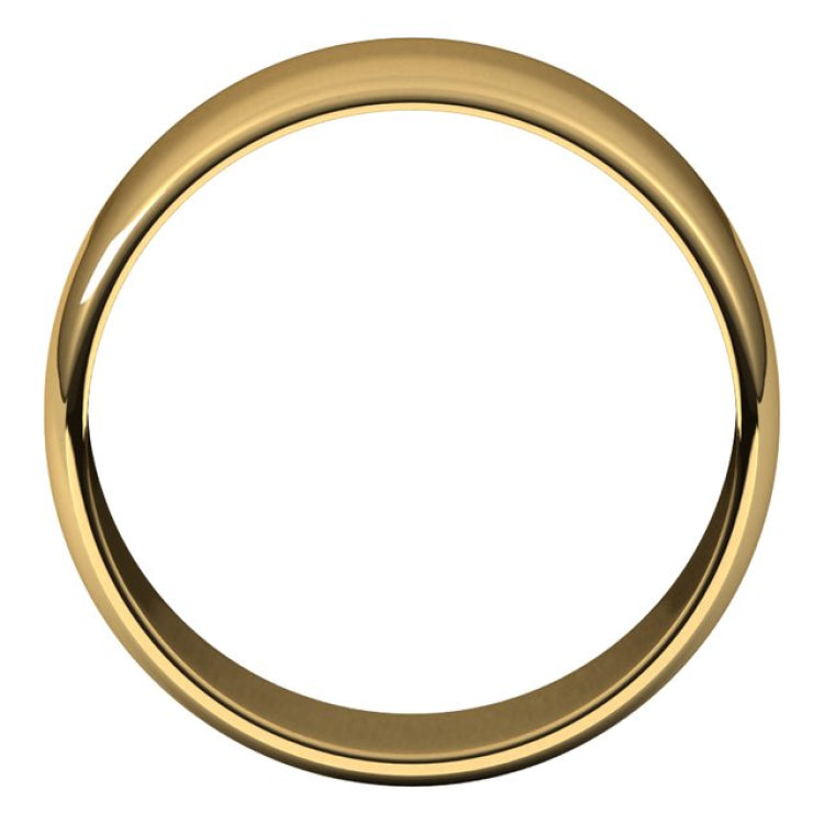 14K Yellow Gold 8 mm Lightweight Half Round Band Size 14