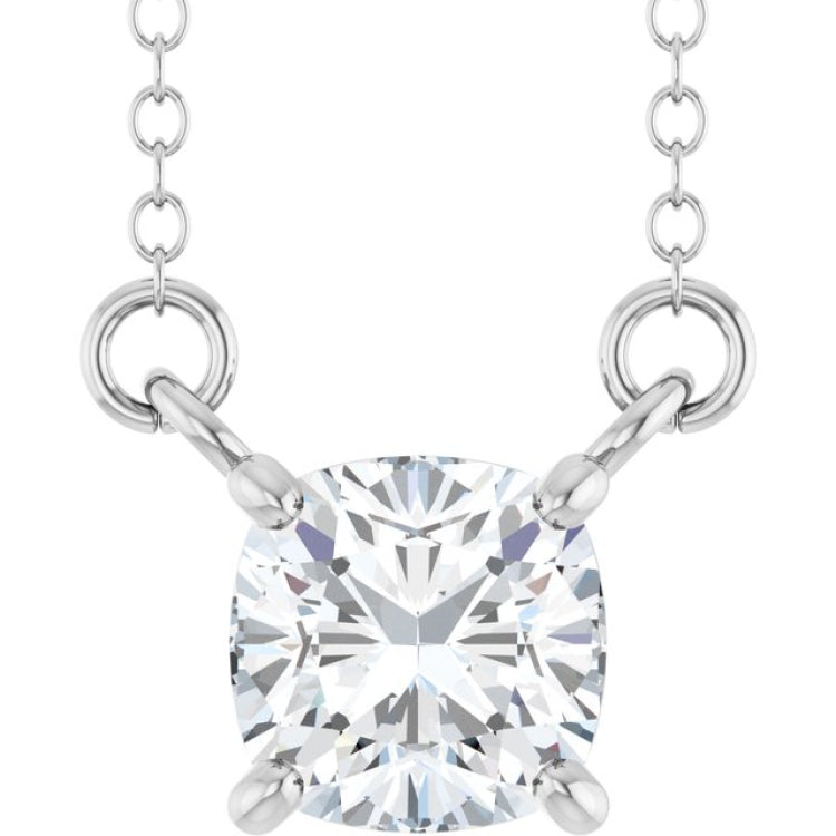 14K White Gold 3/4 CT Lab-Grown Diamond 18" Necklace