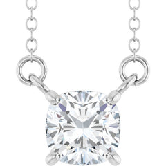 14K White Gold 3/4 CT Lab-Grown Diamond 18" Necklace