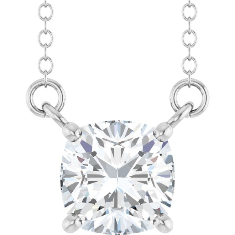 14K White Gold 1 CT Lab-Grown Diamond 18" Necklace