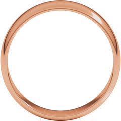 14K Rose Gold 6 mm Lightweight Half Round Band Size 11