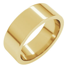 14K Yellow Gold 7 mm Comfort-Fit Flat Band Size 9.5