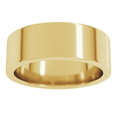 14K Yellow Gold 7 mm Comfort-Fit Flat Band Size 9.5