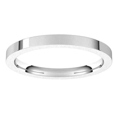 14K White Gold 2 mm Comfort-Fit Flat Band Size 6