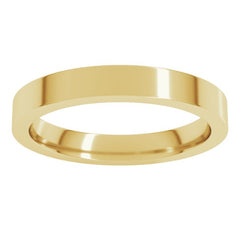 14K Yellow Gold 3 mm Comfort-Fit Flat Band Size 9