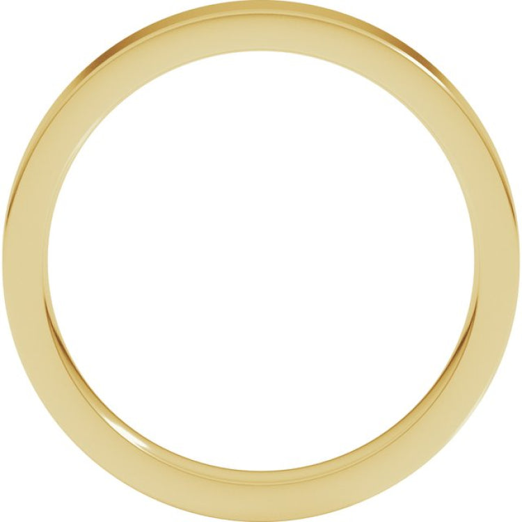 14K Yellow Gold 3 mm Comfort-Fit Flat Band Size 6