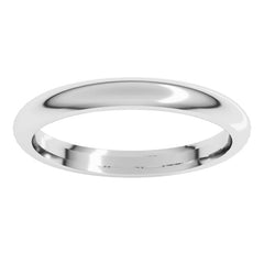 14K White Gold 2.5 mm Comfort-Fit Half Round Band Size 8.5