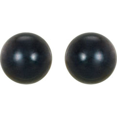14K White Gold  8 mm Cultured Black Akoya Pearl Earrings