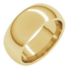 14K Yellow Gold 8 mm Comfort-Fit Half Round Band Size 10