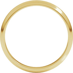 14K Yellow Gold 3 mm Half Round Band Size 12