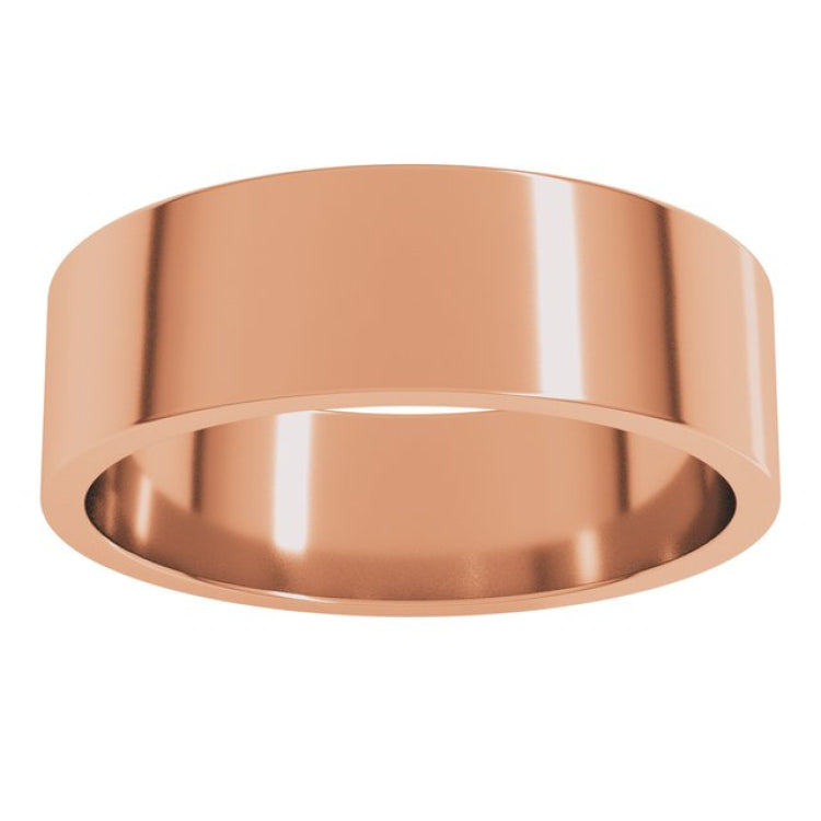 14K Rose Gold 6 mm Flat Band Size 11