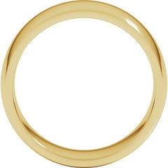 14K Yellow Gold 8 mm Lightweight Comfort-Fit Half Round Band Size 8