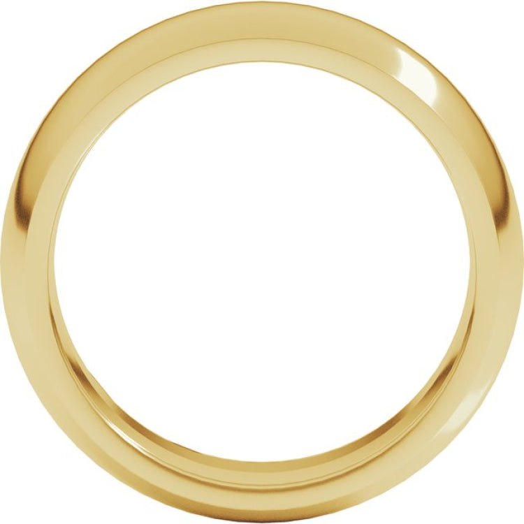 10K Yellow Gold 7 mm Comfort-Fit Half Round Band Size 9.5