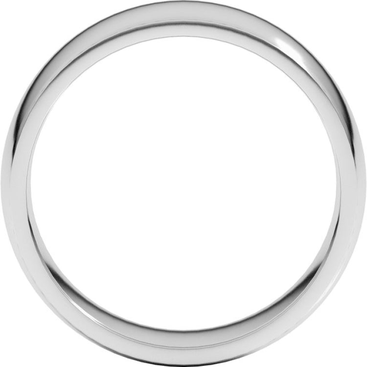 10K White Gold 7 mm Lightweight Comfort-Fit Half Round Band Size 8.5