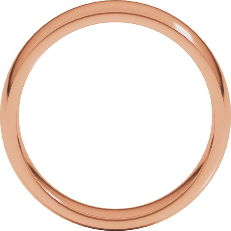 14K Rose Gold 6 mm Lightweight Comfort-Fit Half Round Band Size 10