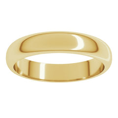 18K Yellow Gold 4 mm Half Round Band Size 9.5