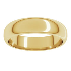 10K Yellow Gold 5 mm Half Round Band Size 11.5