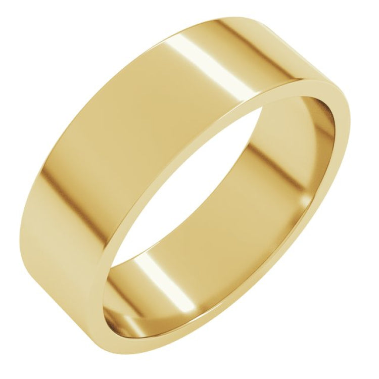 14K Yellow Gold 6 mm Flat Band Size 11.5