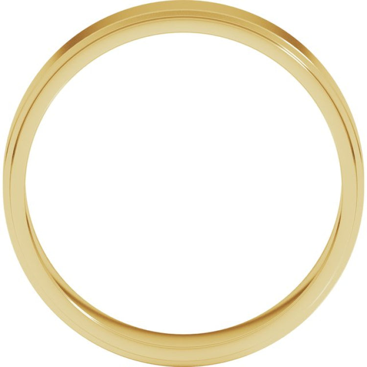 14K Yellow Gold 5 mm Stepped-Edge Flat Band Size 8.5